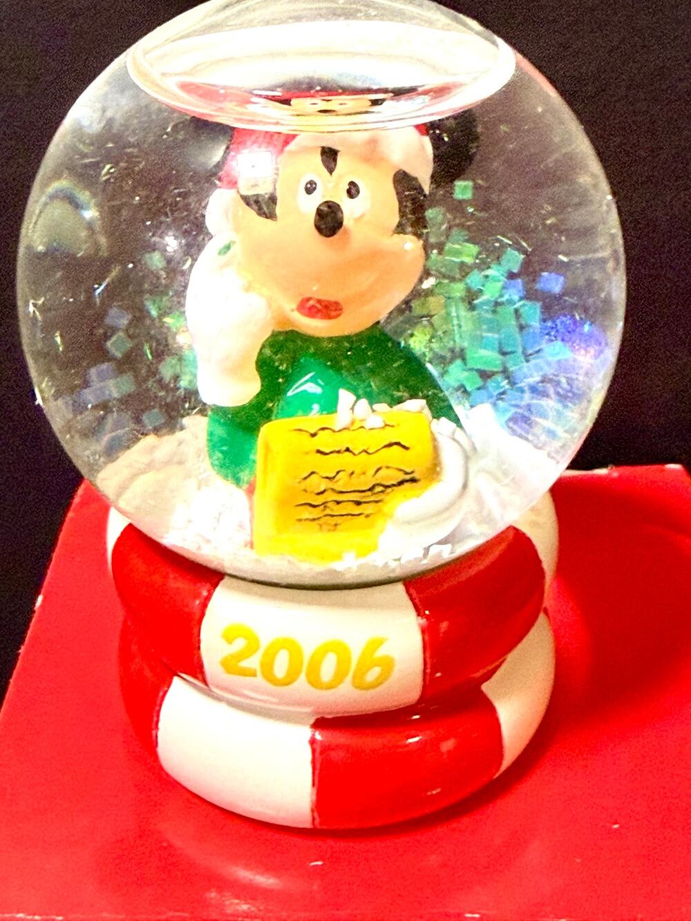 2006 Disney Mickey Mouse Miniature Snow Globe, an exclusive holiday collectible